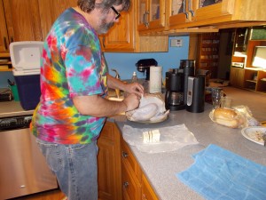 Preparing the turkey