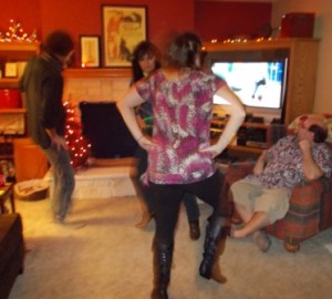 Diane, Rebecca, and Rick were doing it Gagnam style for New Year's.