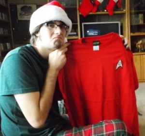 Rick got a Star Trek red shirt for Christmas.  Just a reminder that he is expendable in this household.