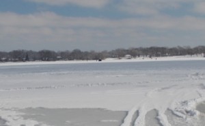 Just a shot of Griswold Lake with the ice fishermen out there.