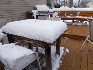 A good way to see the snow that accumulated from the last few snows.