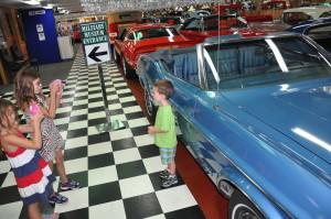 Cael was the star of Bel and Sophia's pictures at the Auto Museum.