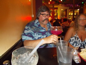 Rich with his prickly pear margarita.