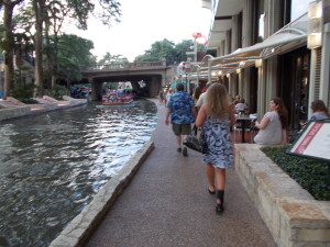 Rich, Stephanie and the gang heading down the Riverwalk.