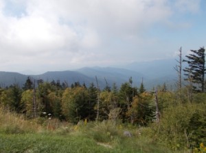 Watching the clouds coming in from North Carolina towards Clingman's Dome.