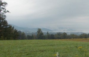 Smoky Mountains looking south from John Oliver's homestead.