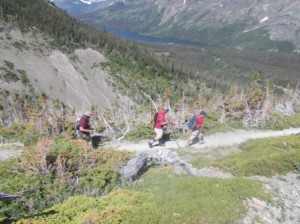 Rich, Alex, and Sean on a switchback.