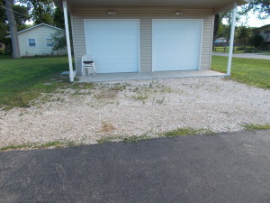Gravel and weeds to be replaced with better materials.