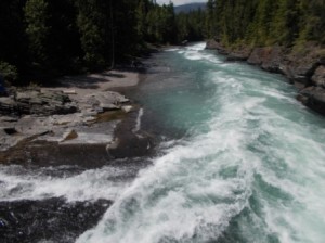 Glacial blue in McDonald River.