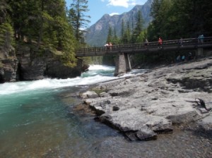 Looking back at the bridge we crossed at McDonald Falls.