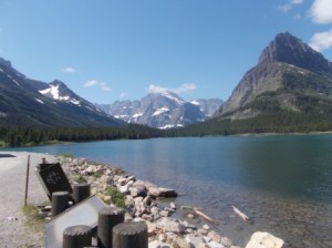 Looking down Swiftcurrent Lake toward the glaciers.