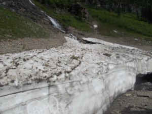 Snow bridge at Haystack Creek.
