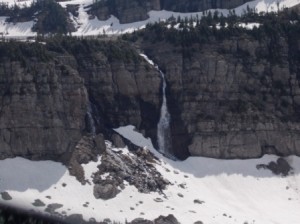Two waterfalls coming down.