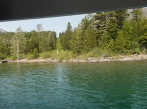 U.S. and Canadian border on other side of the lake