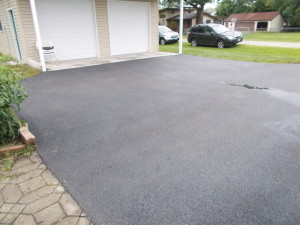 Very nice driveway in front of the new garage.