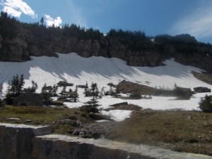 What is left of the snow, even in July.