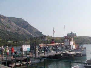 Our cruise ship, the International, in Waterton marina.