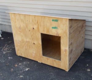 The finished doghouse.