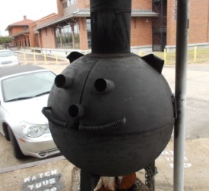 The pig smoker even smiles at you.