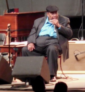 James Cotton and one of many harmonicas.