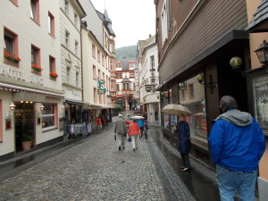 Aunt Uschi and Rich strolling along one of the Bernkastel streets. 