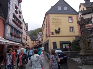 Family story on outside of their house in Bernkastel.