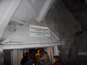 The sign says we are 130 meters underground at this point.