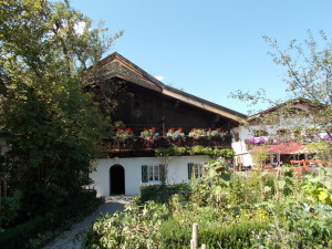 A house in the middle of Garmisch identified from 1595 when it was rebuilt from a fire. The earlier structure was from the early 1400s