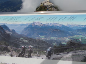 Sign about mountains with Eagle's Nest above it.