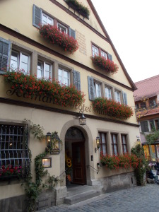 Front of our hotel in Rothenburg. 