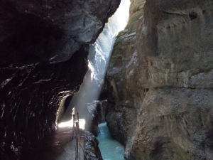 Inside one of the walkways that cut through the mountain.