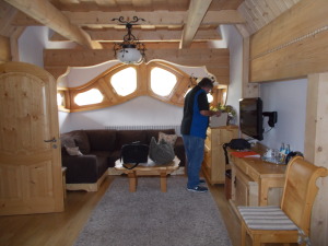 Living room in our hotel room in Zakopane