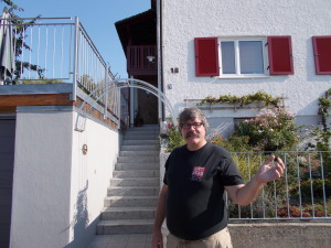 Rich outside of his old apartment in Schlepsheim.