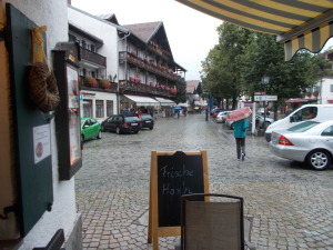 Shopping street where the Hotel Wolf was located.