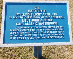 Plaque marking the first of the Battery E positions.